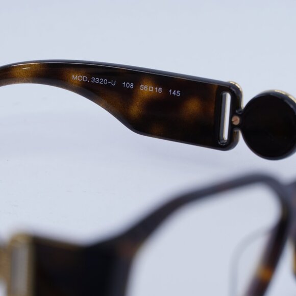 Versace VE3320U 108 Eyeglasses Dark Havana 56mm Geometric Frame - Picture 8 of 11